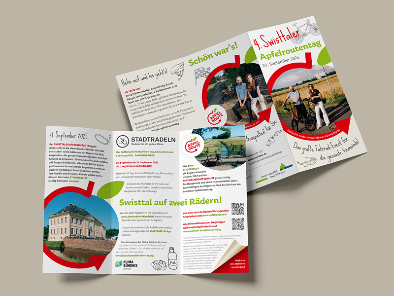 Event-Faltflyer mir innenliegender Radkarte